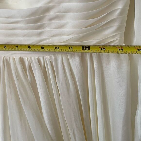 Bridess Ivory Women’s Sheer Long Formal Dress Long Split Sleeves Size 10 - Picture 7 of 16